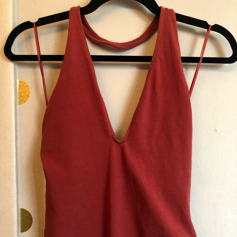 Burnt Orange Halter Bodysuit